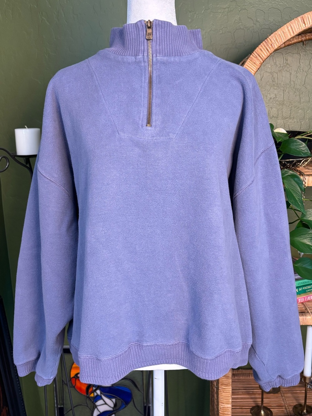 Unisex Cornflower Blue Half-Zip Pullover Boxy Tommy Bahama Sweater